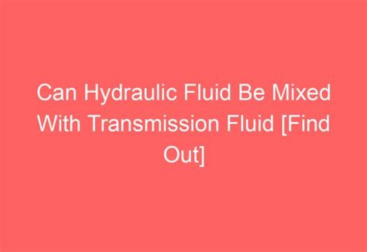 Can synthetic transmission fluid be mixed