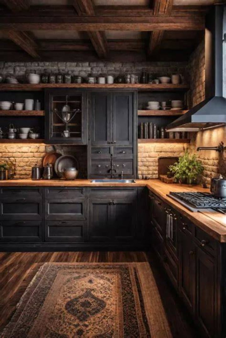 How can I make my kitchen cabinets look rustic