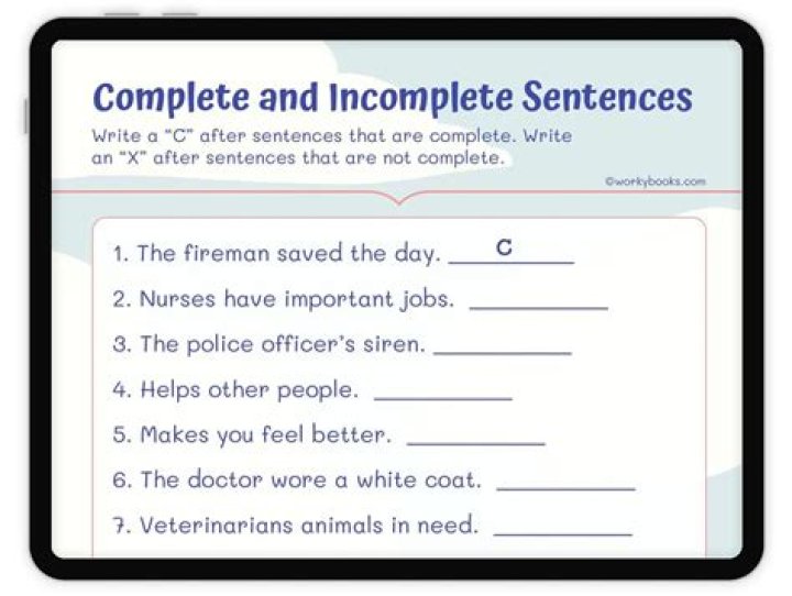 How do you write an incomplete sentence