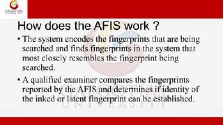 How does AFIS work in fingerprints