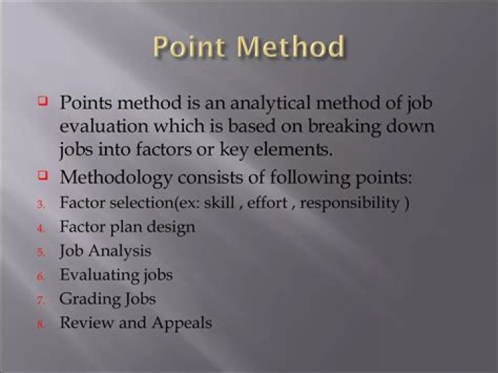 How is point method used in job evaluation