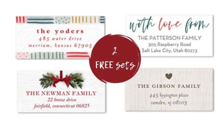 How many address labels come from Shutterfly