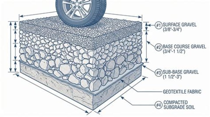 How much gravel is needed for a parking lot