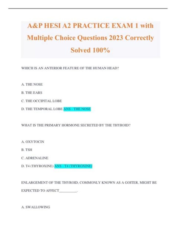 Is the HESI a2 exam multiple choice