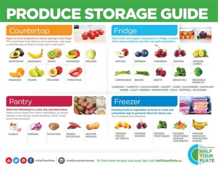 What are the basic guidelines for selecting and storing fresh produce