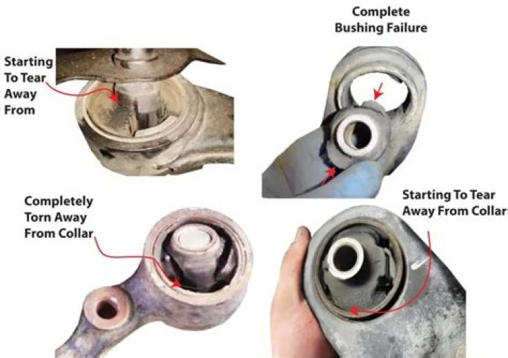 What causes control arm bushings to wear
