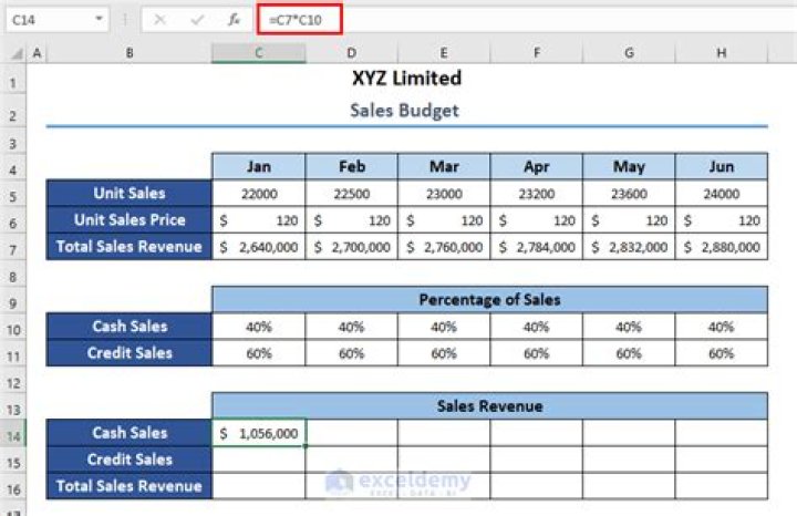 What does a sales budget look like