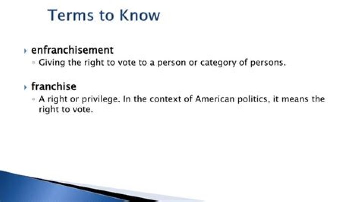 What does enfranchisement mean in legal terms