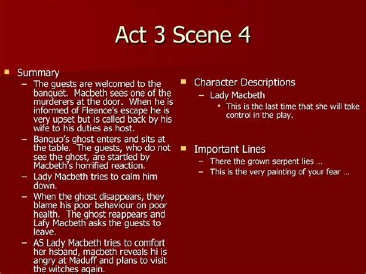 What does Lady Macbeth say to Macbeth Act 3 Scene 4