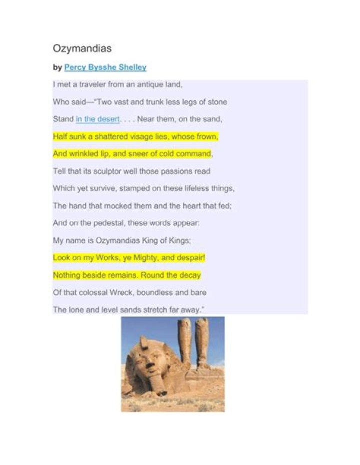 What does Ozymandias refer to