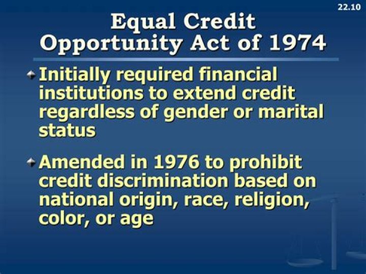 What does the Equal Credit Opportunity Act of 1974 prohibit