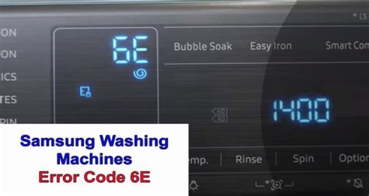 What is dE error in Samsung washing machine