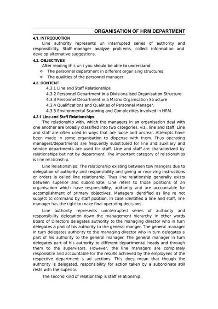 What is line authority in HRM