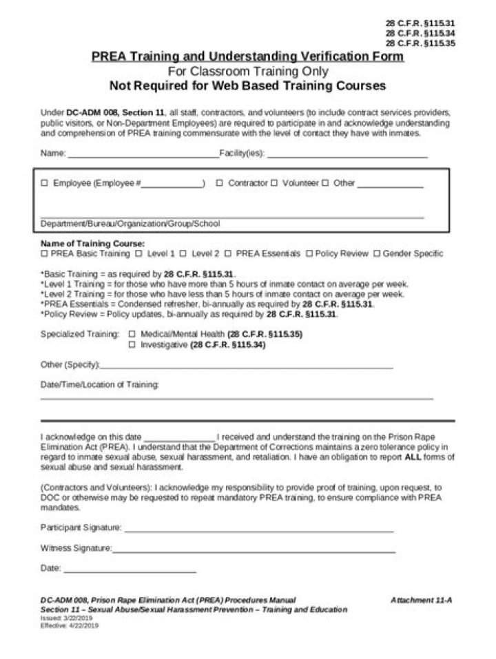 What is PREA training