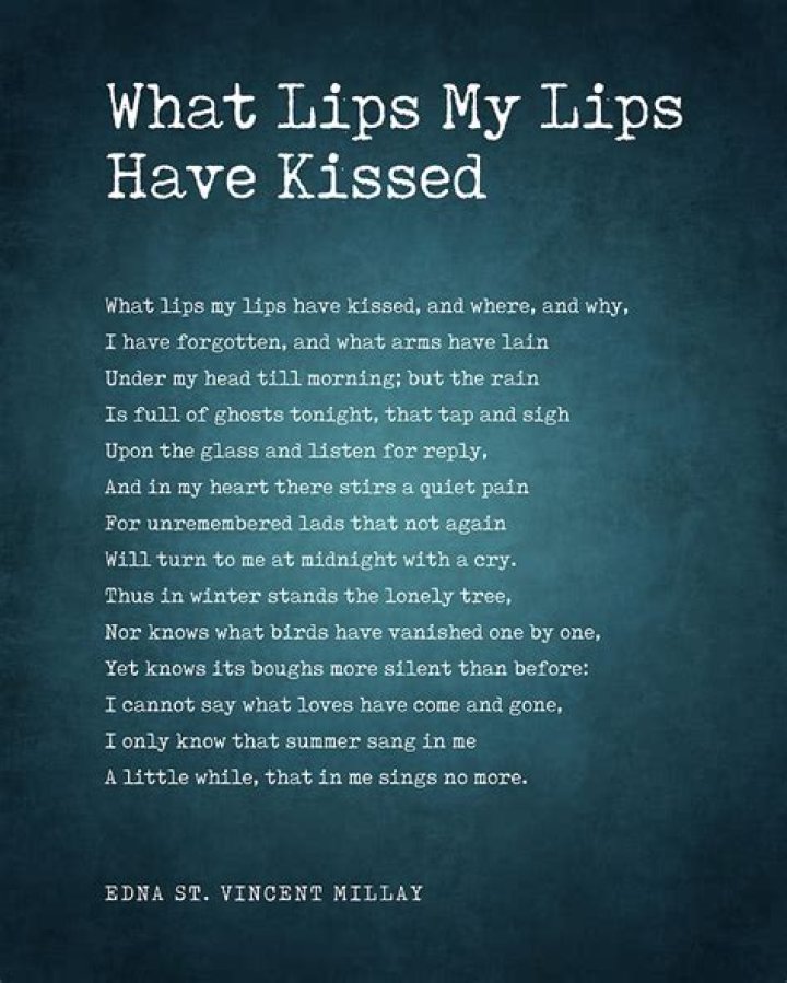 What Lips My Lips Have Kissed literary devices