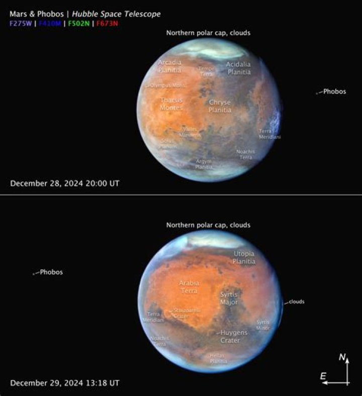 What makes up the permanent ice caps on Mars
